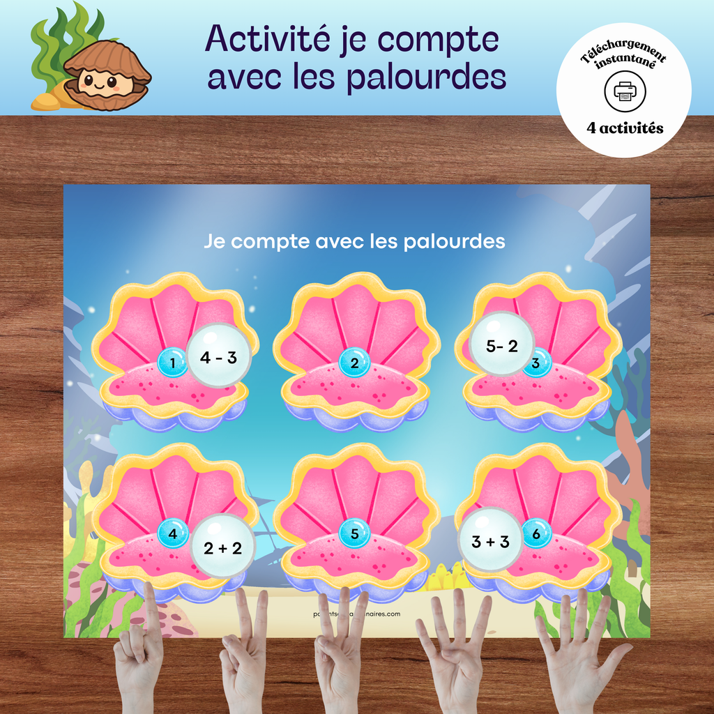 Activité je compte avec les palourdes