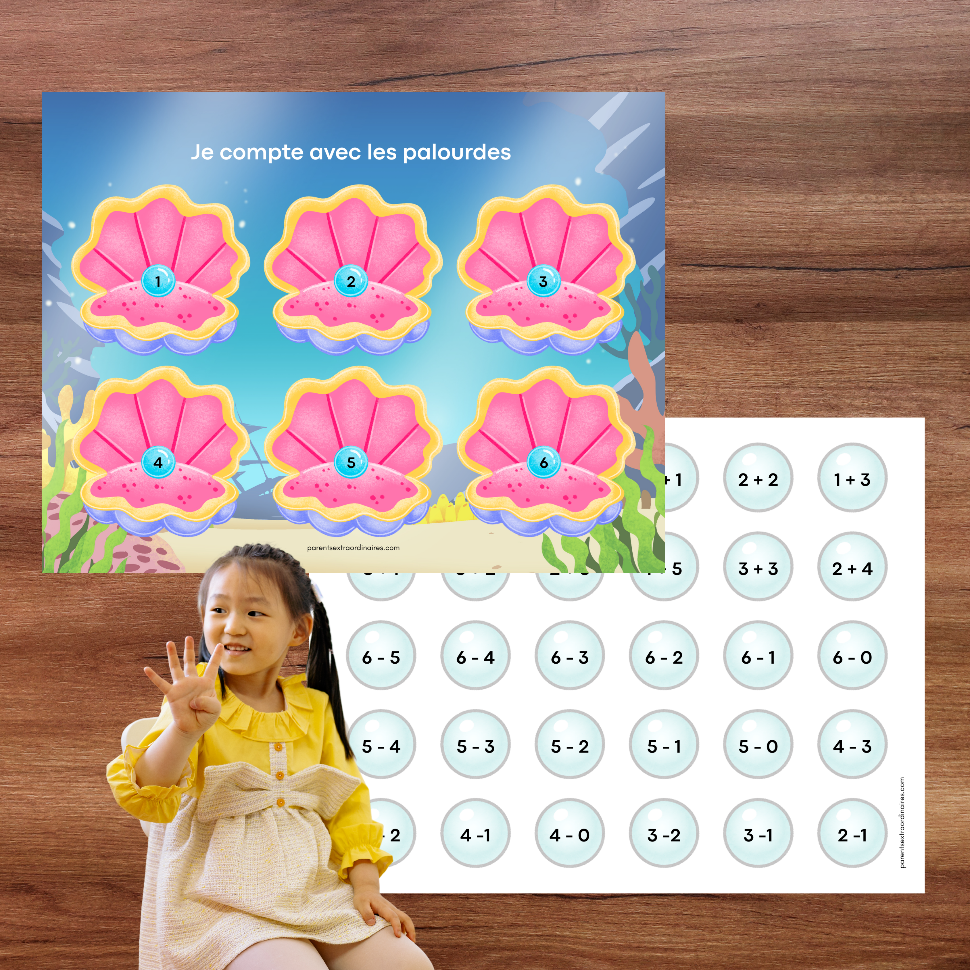 Activité je compte avec les palourdes