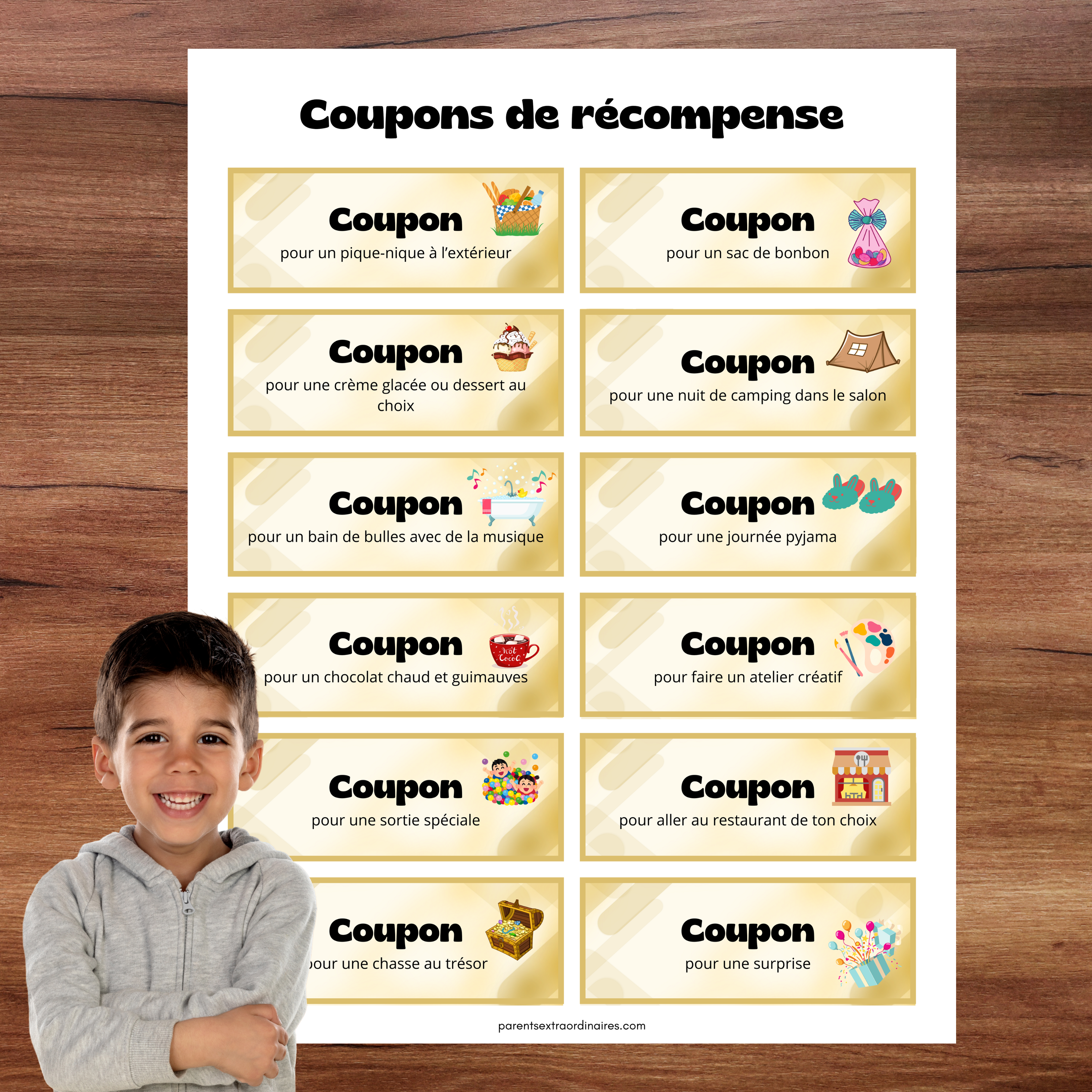 Coupons de récompense