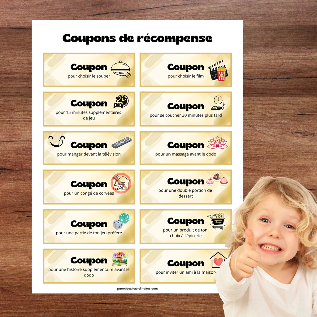 Coupons de récompense