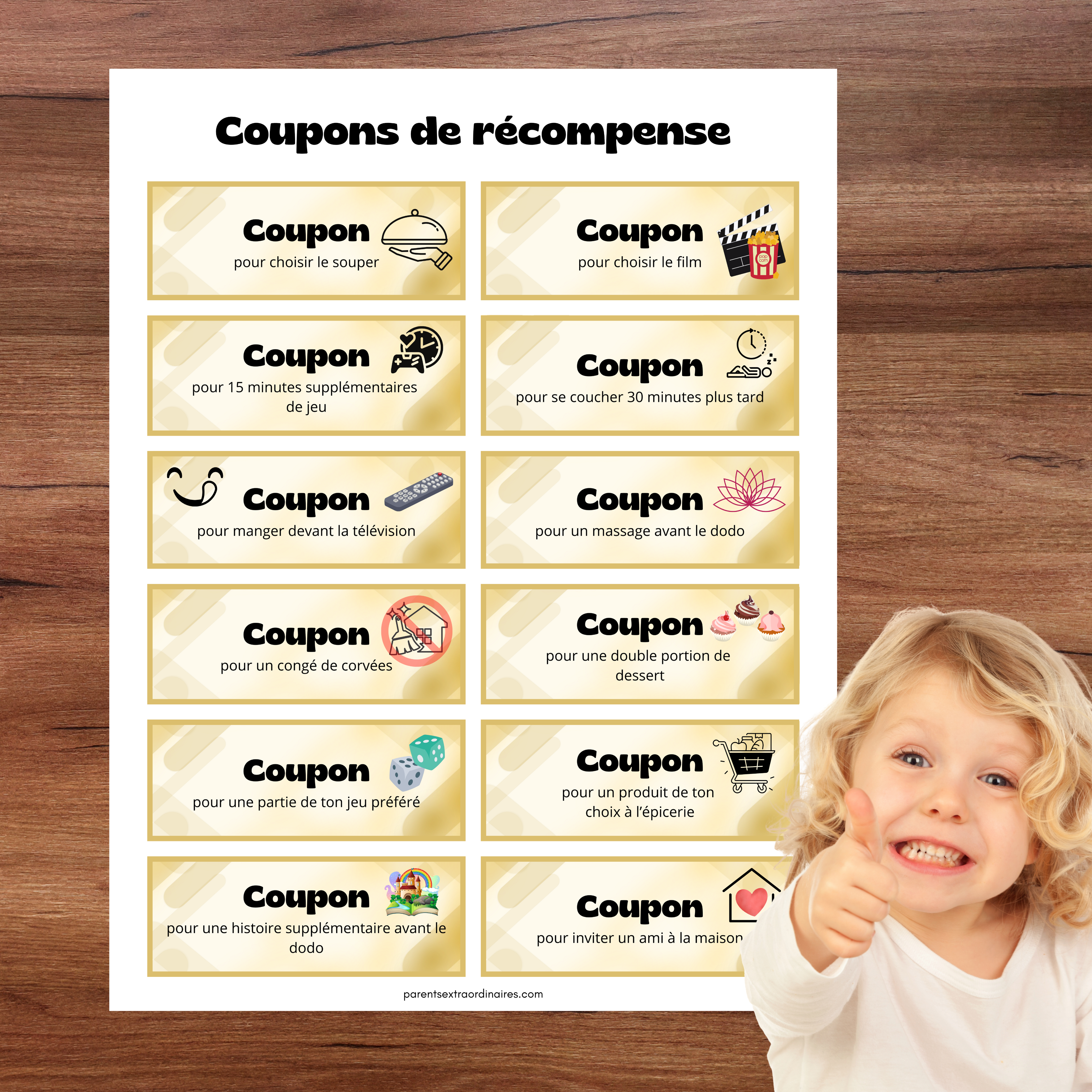 Coupons de récompense