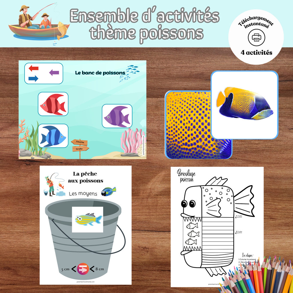 Ensemble d'activités thème poissons