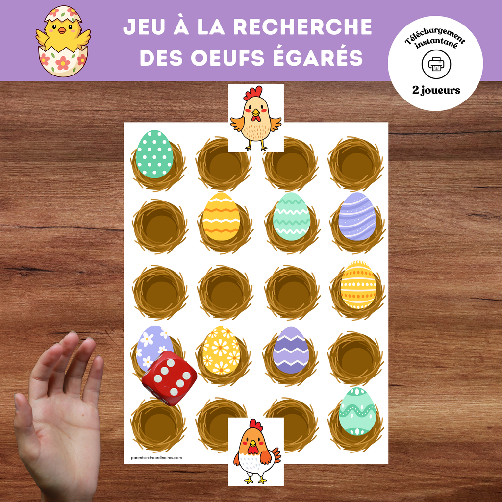 Jeu à la recherche des oeufs égarés