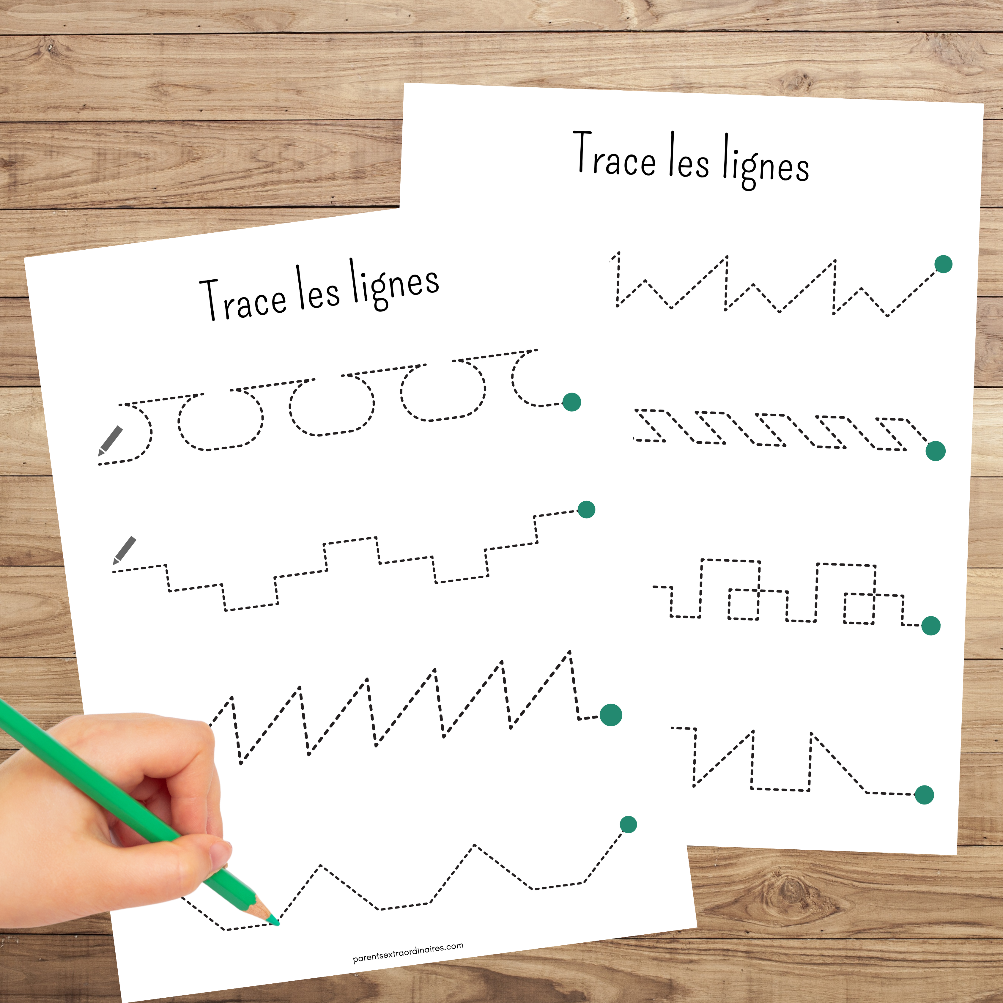 Activités de traçage : exercices pré-écriture