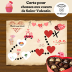 Carte pour chasse aux coeurs de Saint-Valentin