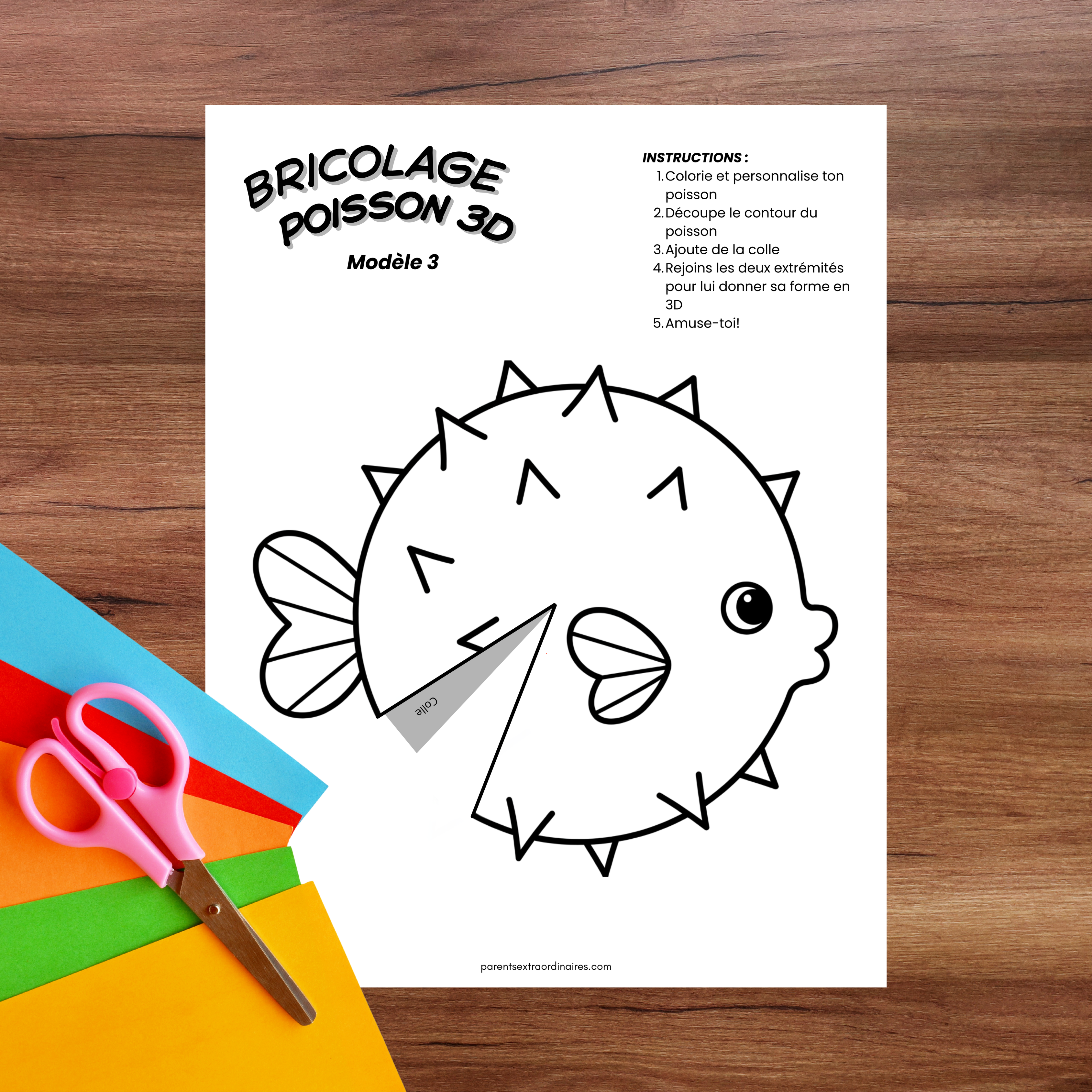 Bricolages poissons 3D