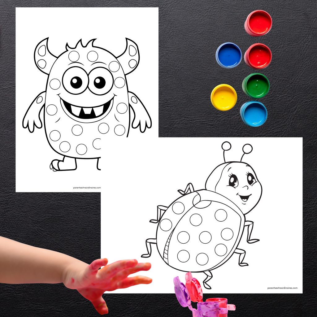Ensemble de coloriages à points
