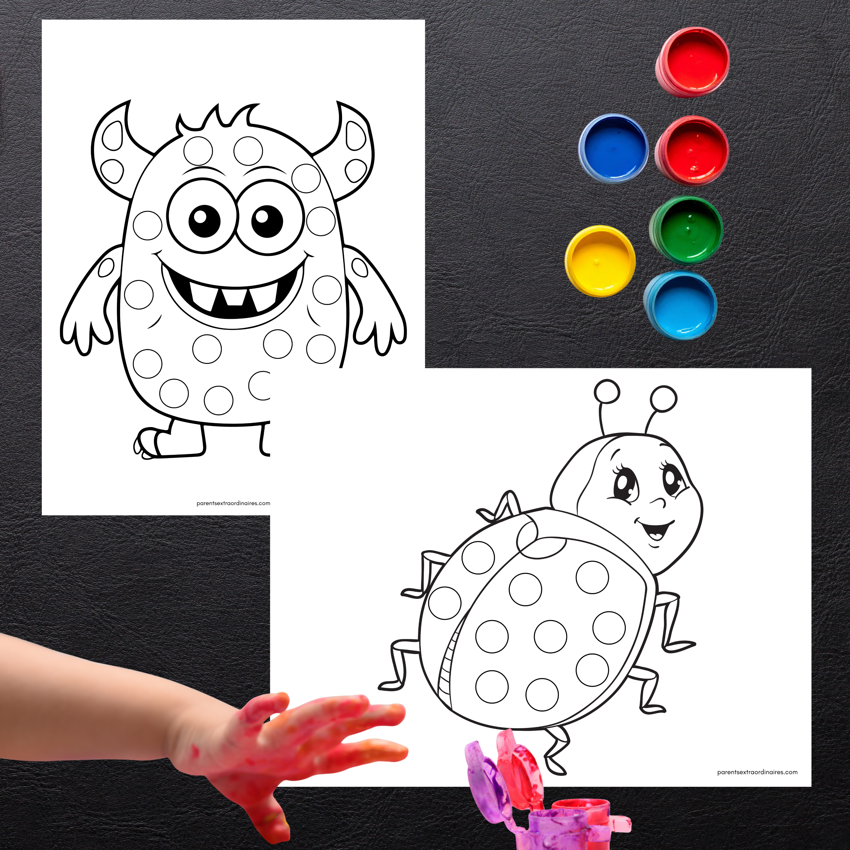 Ensemble de coloriages à points