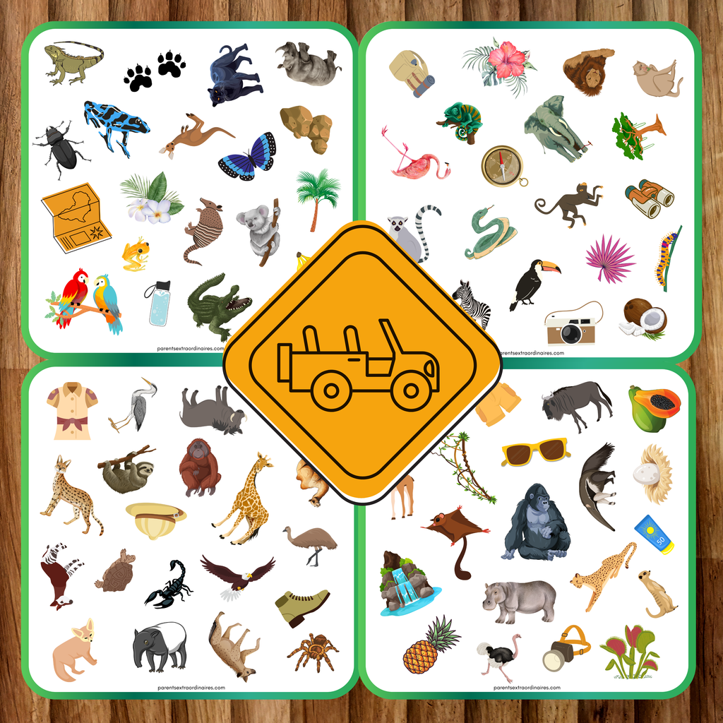 Cherche et trouve : thème safari