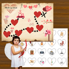 Carte pour chasse aux coeurs de Saint-Valentin