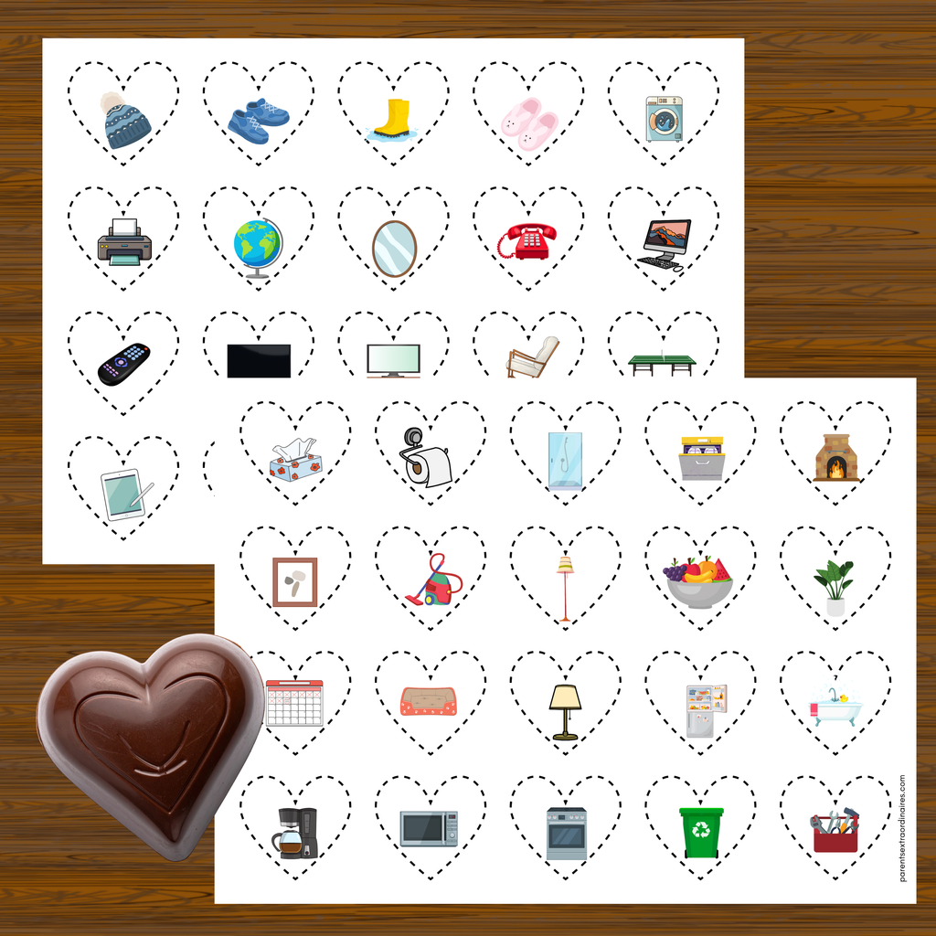 Carte pour chasse aux coeurs de Saint-Valentin