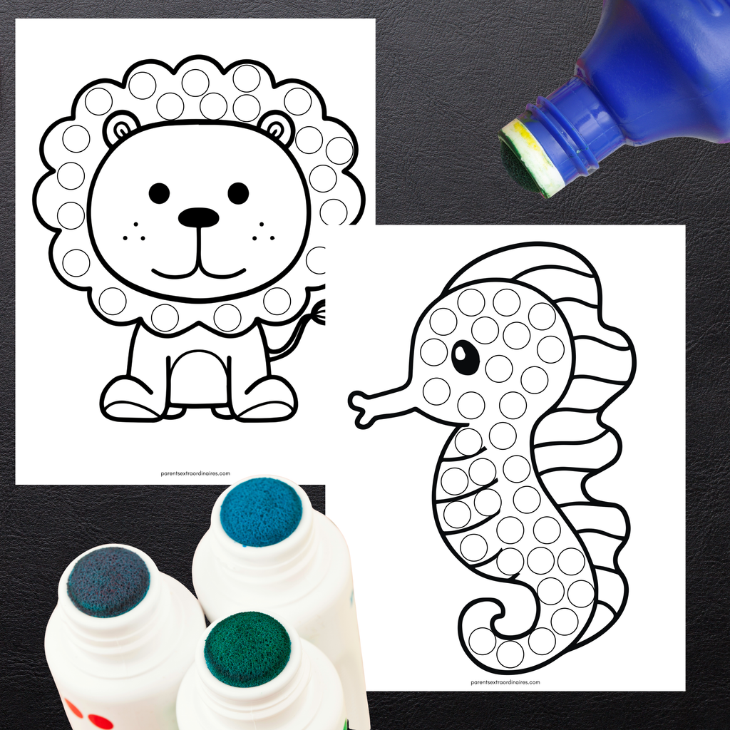 Ensemble de coloriages à points