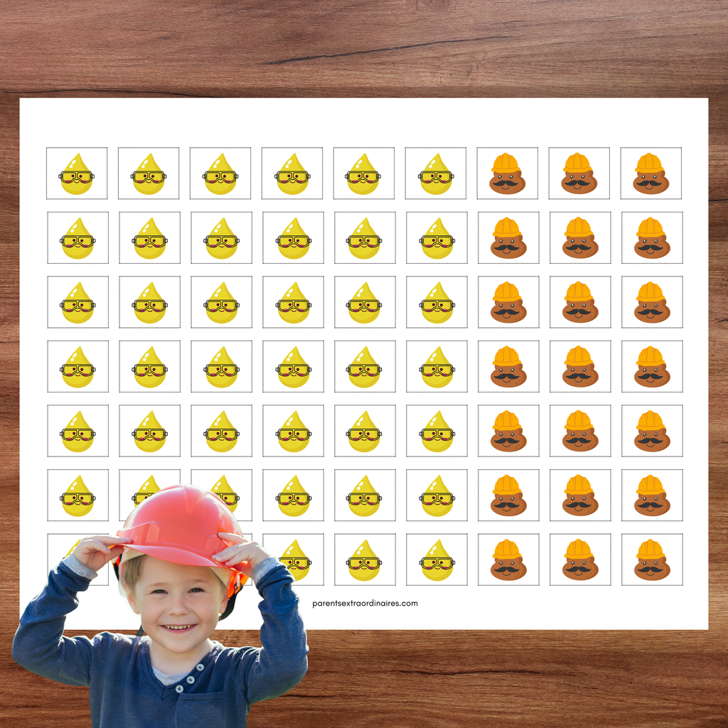 Tableau d'apprentissage de la propreté et certificat : thème construction