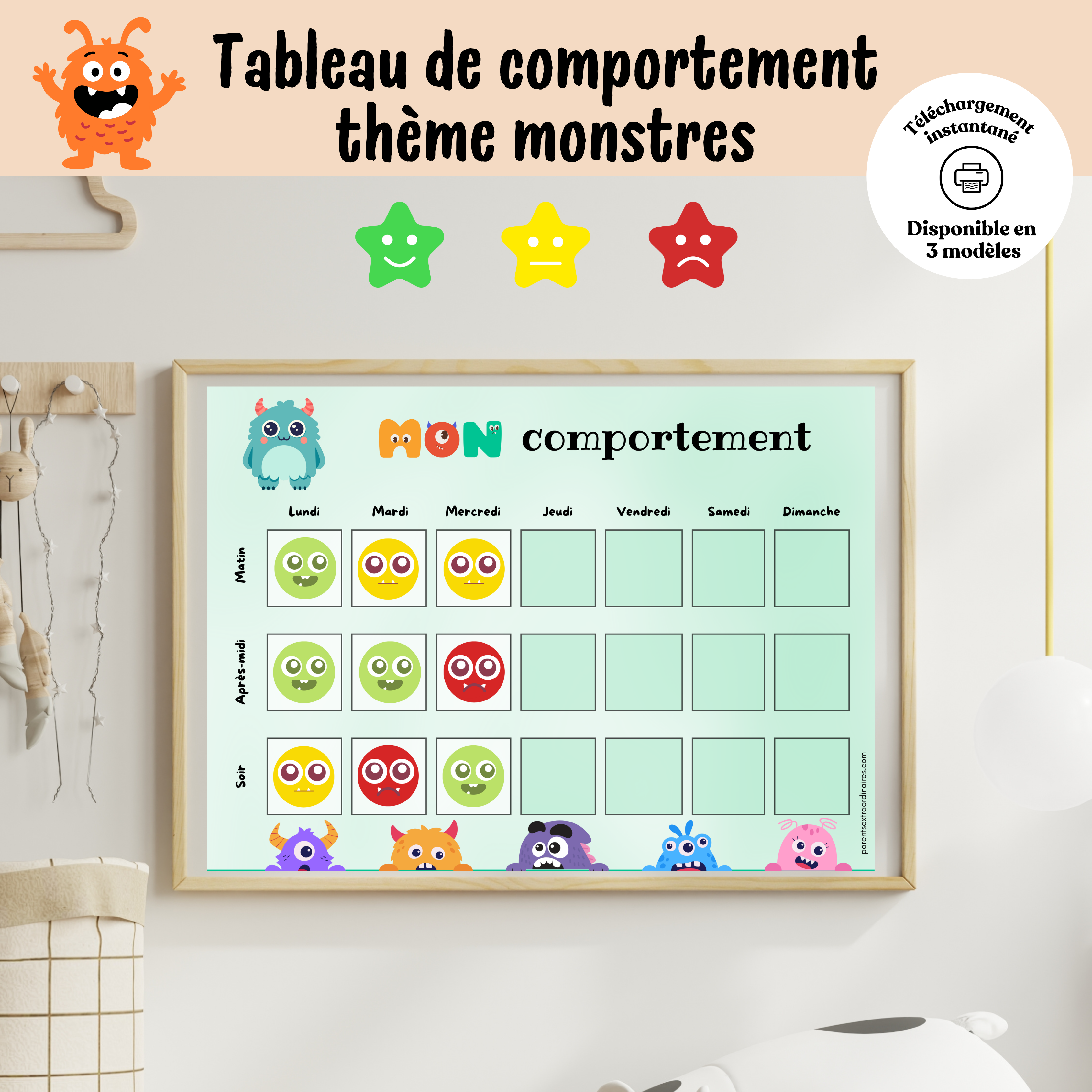 Tableau de comportement : thème monstres