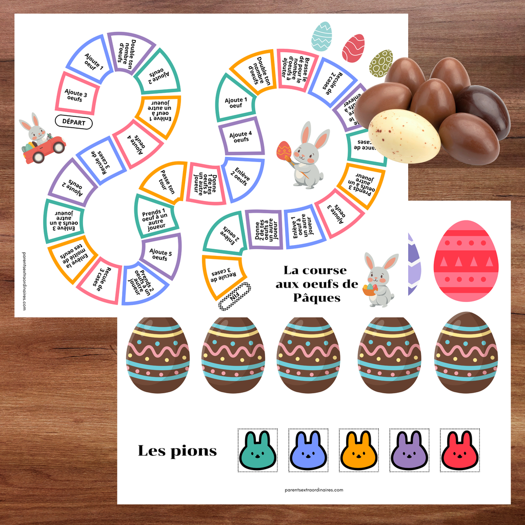 Jeu la course aux oeufs de Pâques