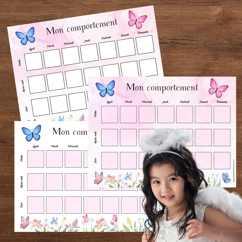 Tableau de comportement : thème papillons