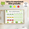 Tableau de comportement : thème grenouilles