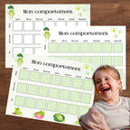Tableau de comportement : thème grenouilles