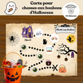 Carte pour chasse aux bonbons d'Halloween