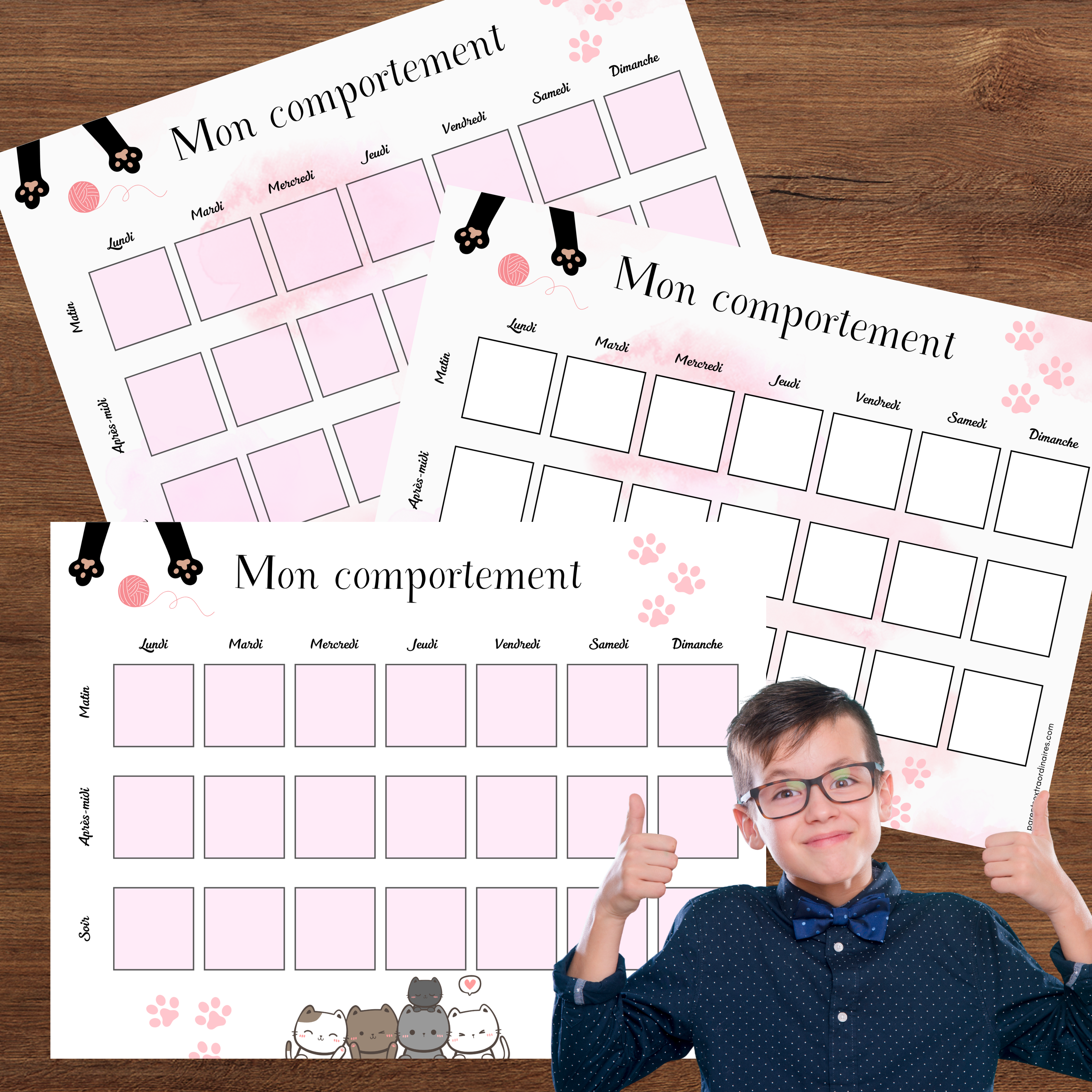 Tableau de comportement : thème chats