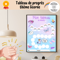 Tableau de progrès : thème licorne