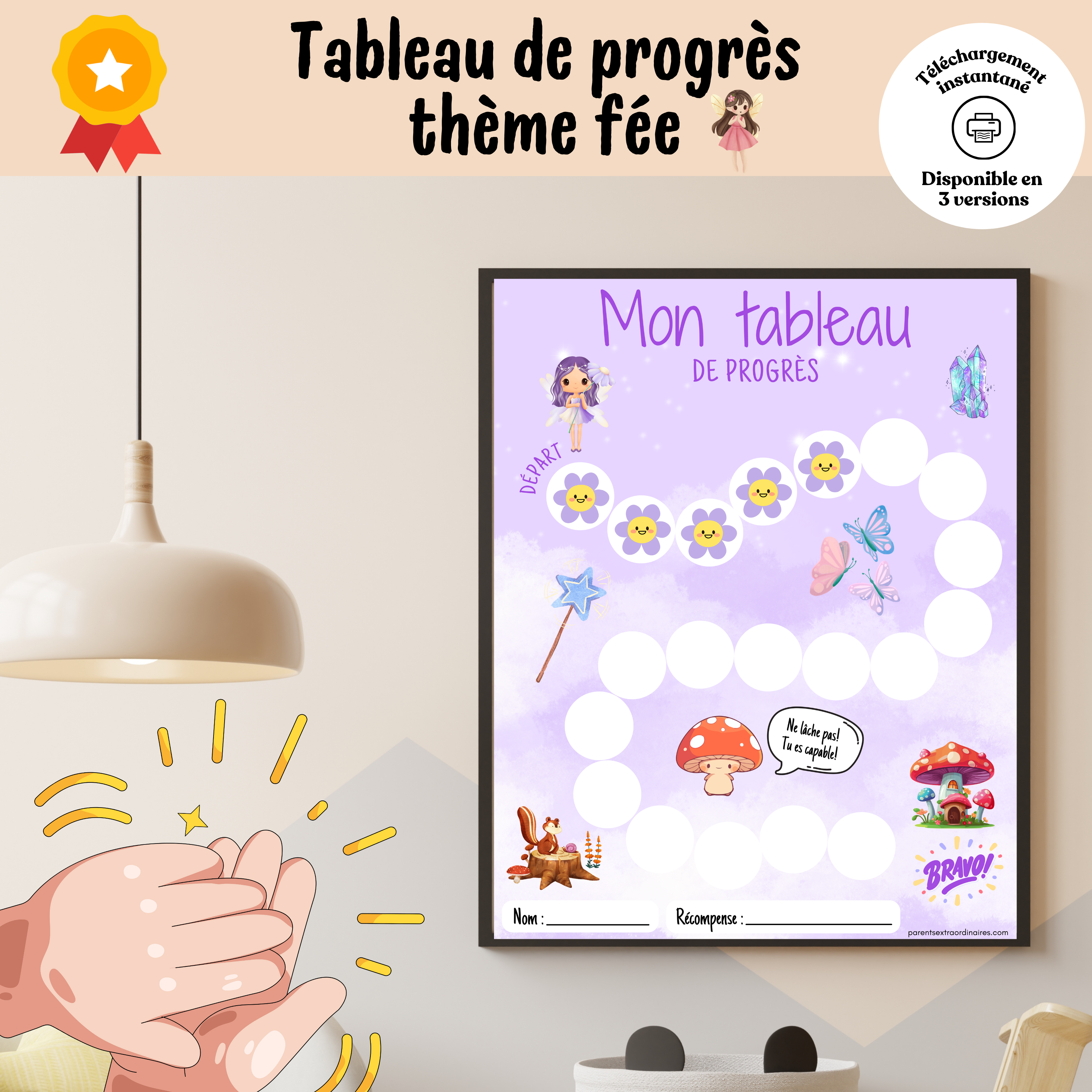 Tableau de progrès : thème fée