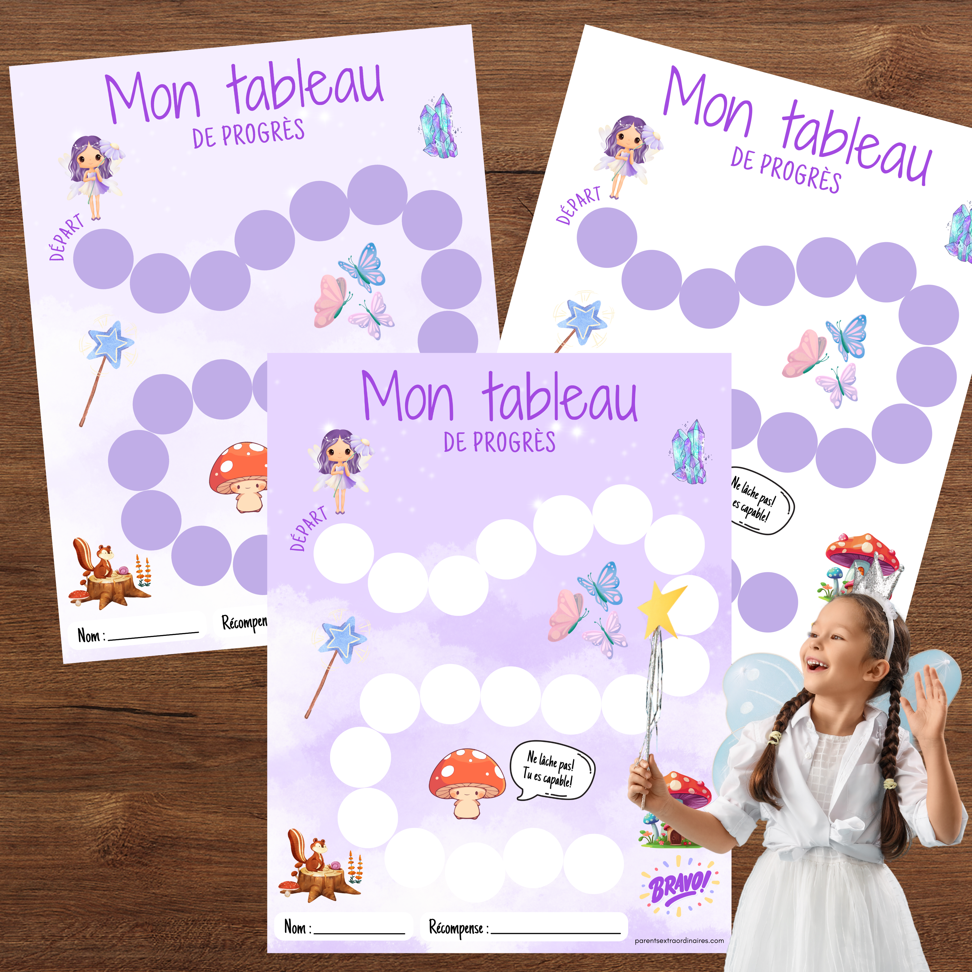 Tableau de progrès : thème fée
