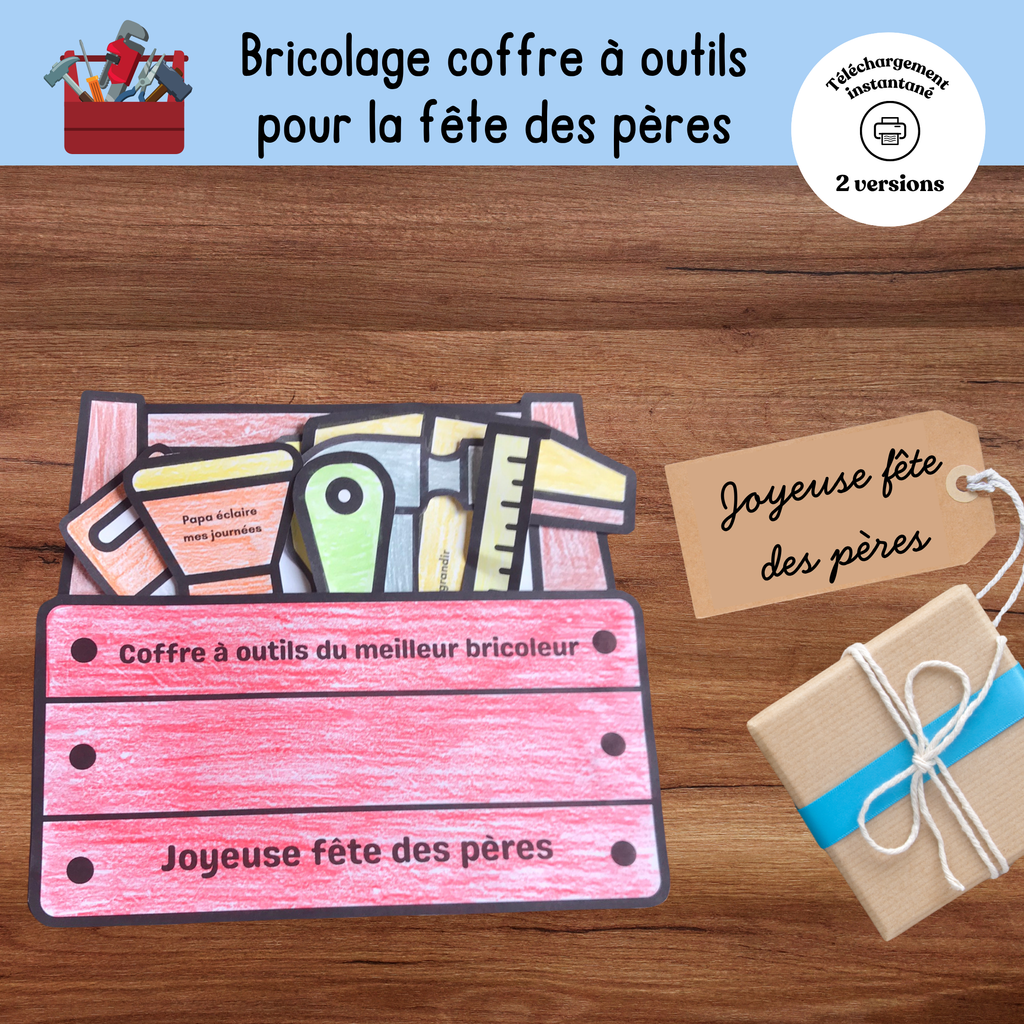 Bricolage coffre à outils pour fête des pères