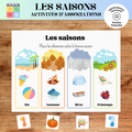 Activités d'association des saisons à imprimer pour aider les enfants à reconnaître les caractéristiques du printemps, de l'été, de l'automne et de l'hiver grâce à des jeux éducatifs.