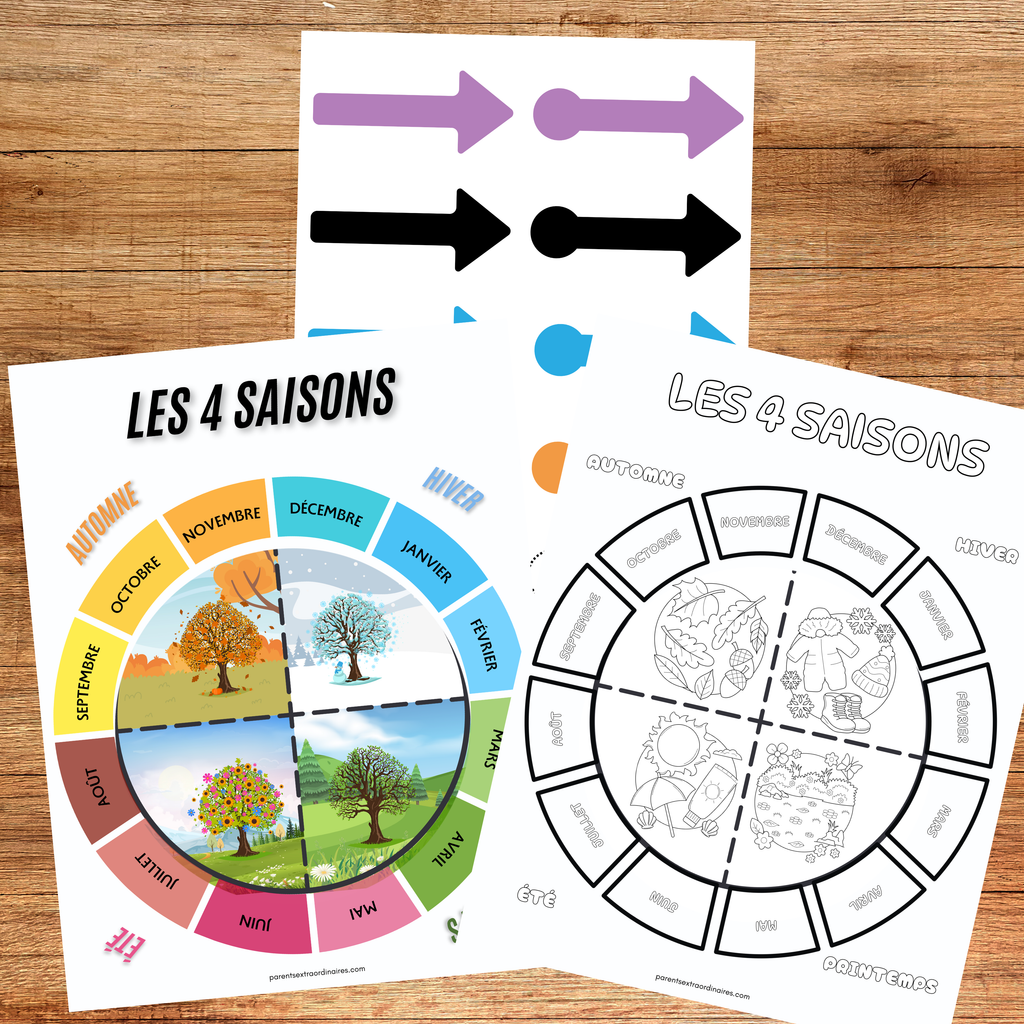 Ressource pédagogique imprimable permettant aux enfants d’explorer les quatre saisons grâce à des activités interactives et visuelles. Les enfants apprennent à reconnaître les caractéristiques du printemps, de l’été, de l’automne et de l’hiver tout en développant leur vocabulaire, leur observation et leur compréhension du monde.