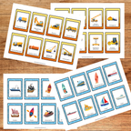 Cartes de nomenclature sur les moyens de transport permettant aux enfants d’apprendre le nom des véhicules et d’enrichir leur vocabulaire.