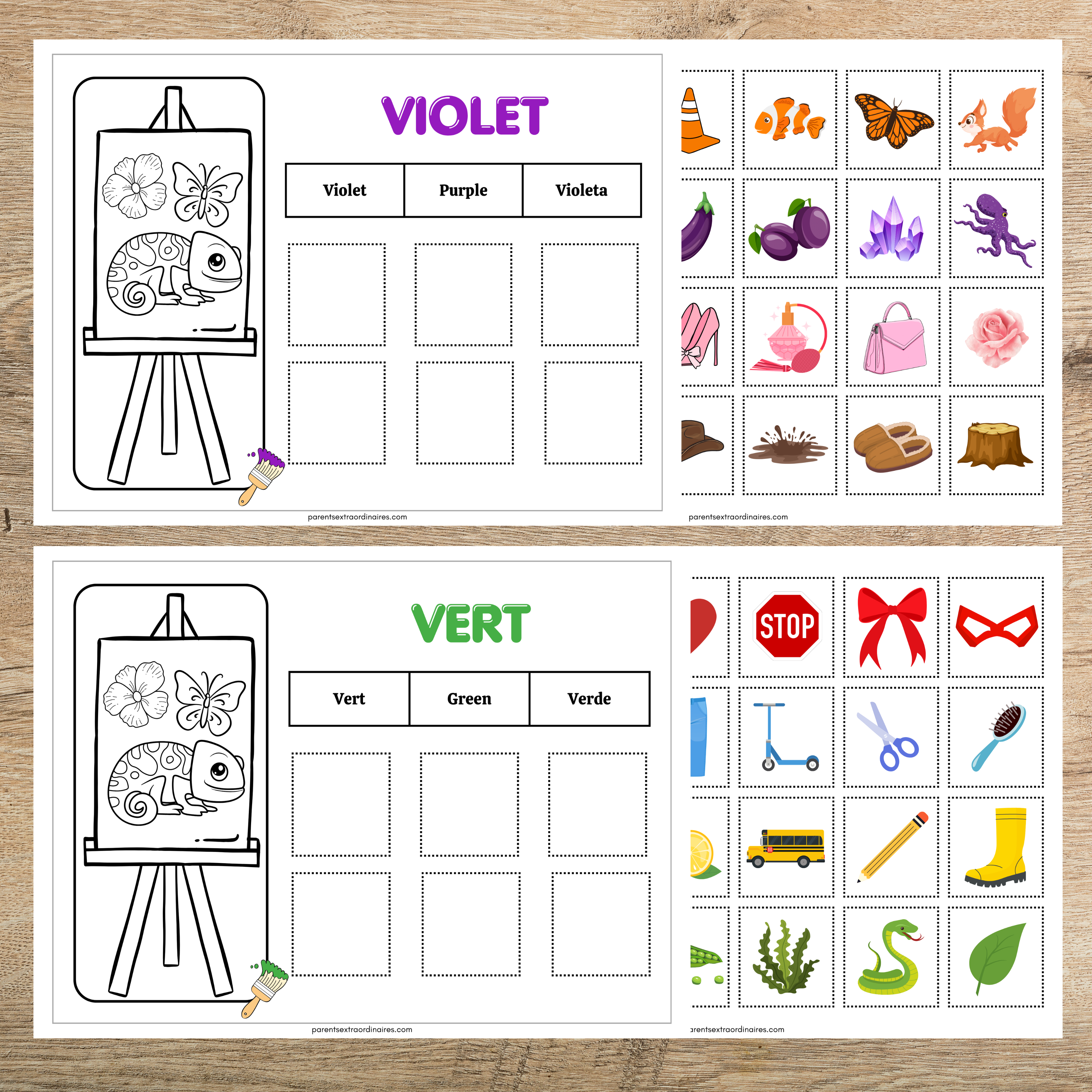 Activités sur les couleurs à imprimer pour aider les enfants à apprendre et reconnaître les couleurs. Comprend des affiches éducatives, des cartes de nomenclature, des exercices d’association et des coloriages pour le préscolaire et la maternelle.