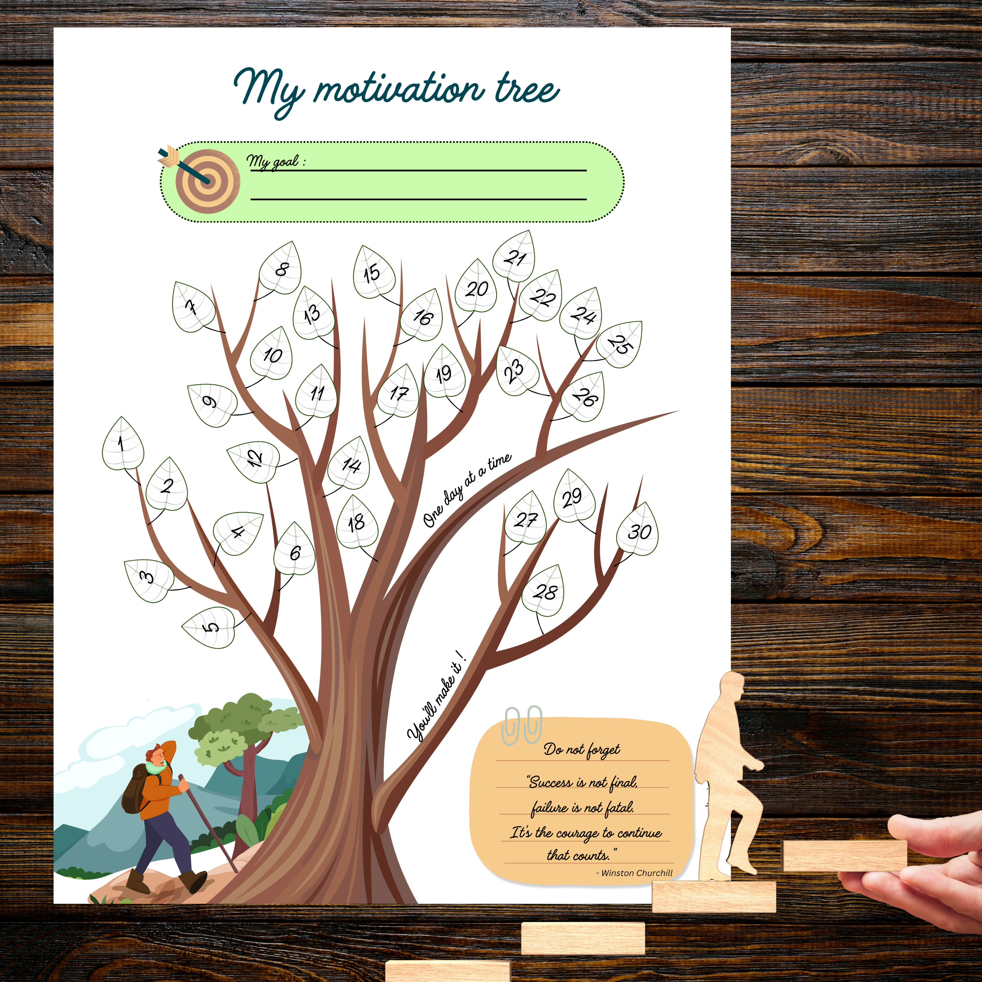 Arbre de la motivation à imprimer pour suivre vos objectifs et développer de nouvelles habitudes. Coloriez une fleur chaque jour de réussite et visualisez vos progrès de façon motivante, positive et inspirante.