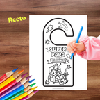 Activité de coloriage fête des Pères avec accroche-porte Super Papa à personnaliser.