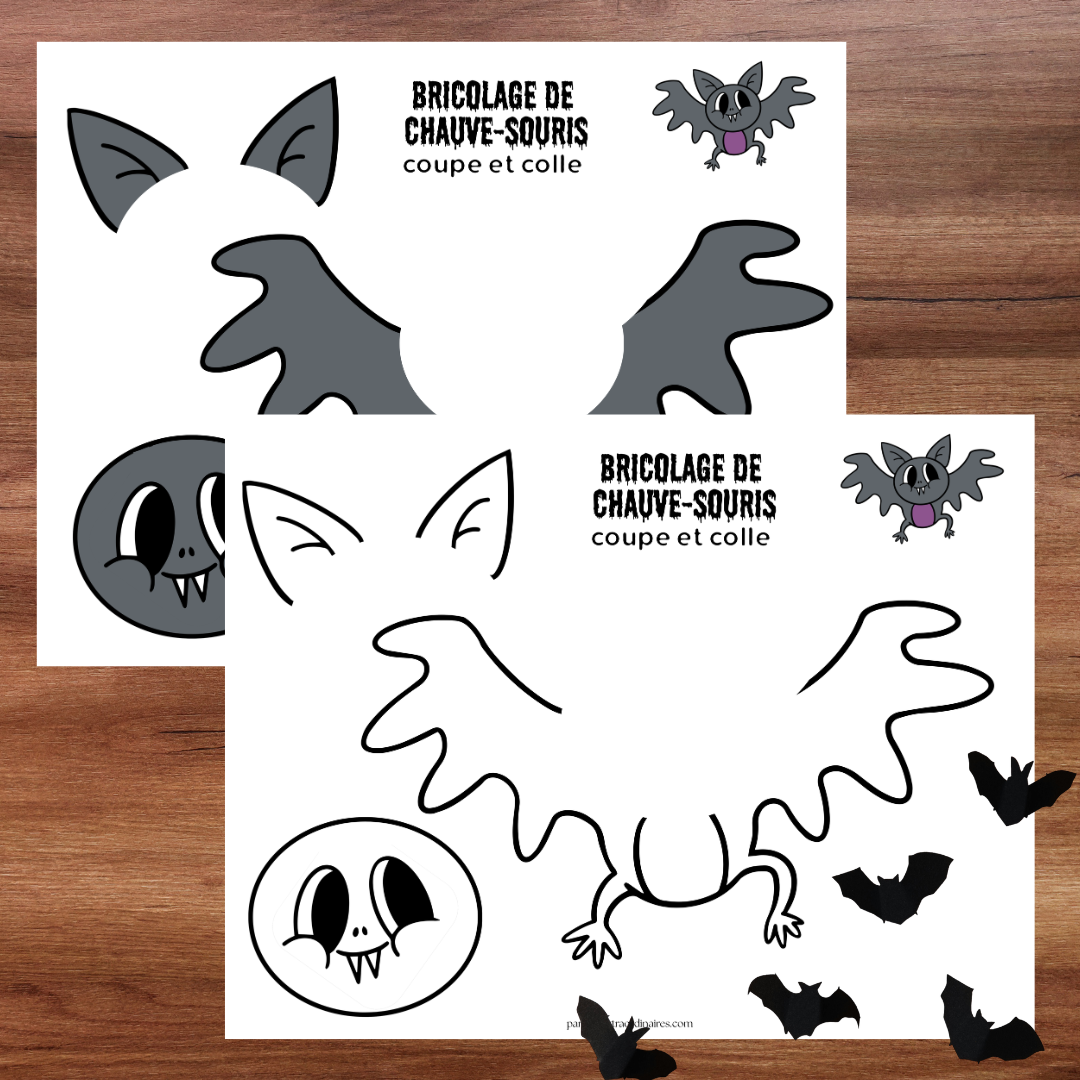 Bricolage de chauve-souris d’Halloween à découper