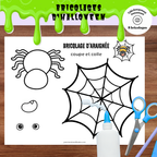 Bricolages et collages d’Halloween à imprimer avec araignée, citrouille, chauve-souris et fantôme