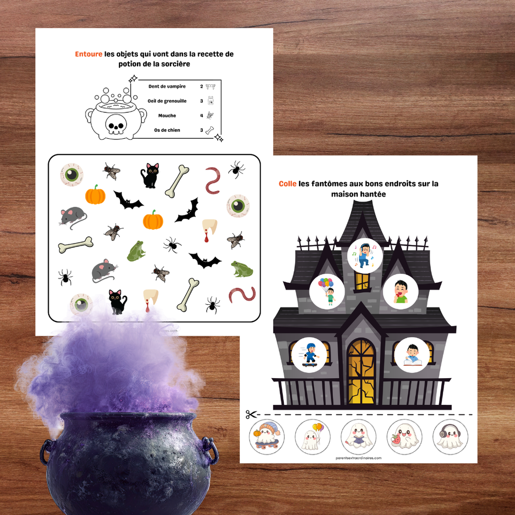 Cahier d’activités d’Halloween à imprimer avec 45 activités pour enfants de 2 à 5 ans