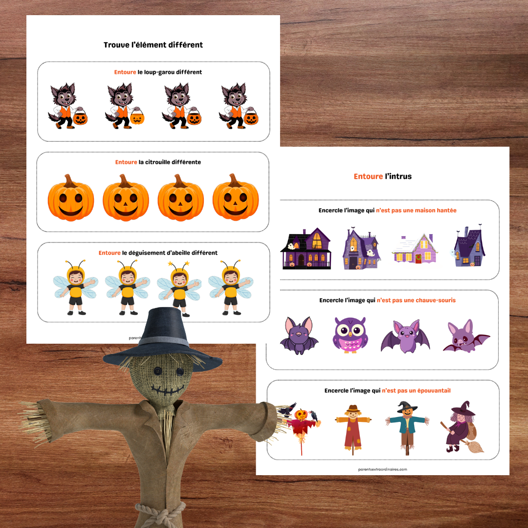 Cahier d’activités d’Halloween à imprimer avec 45 activités pour enfants de 2 à 5 ans