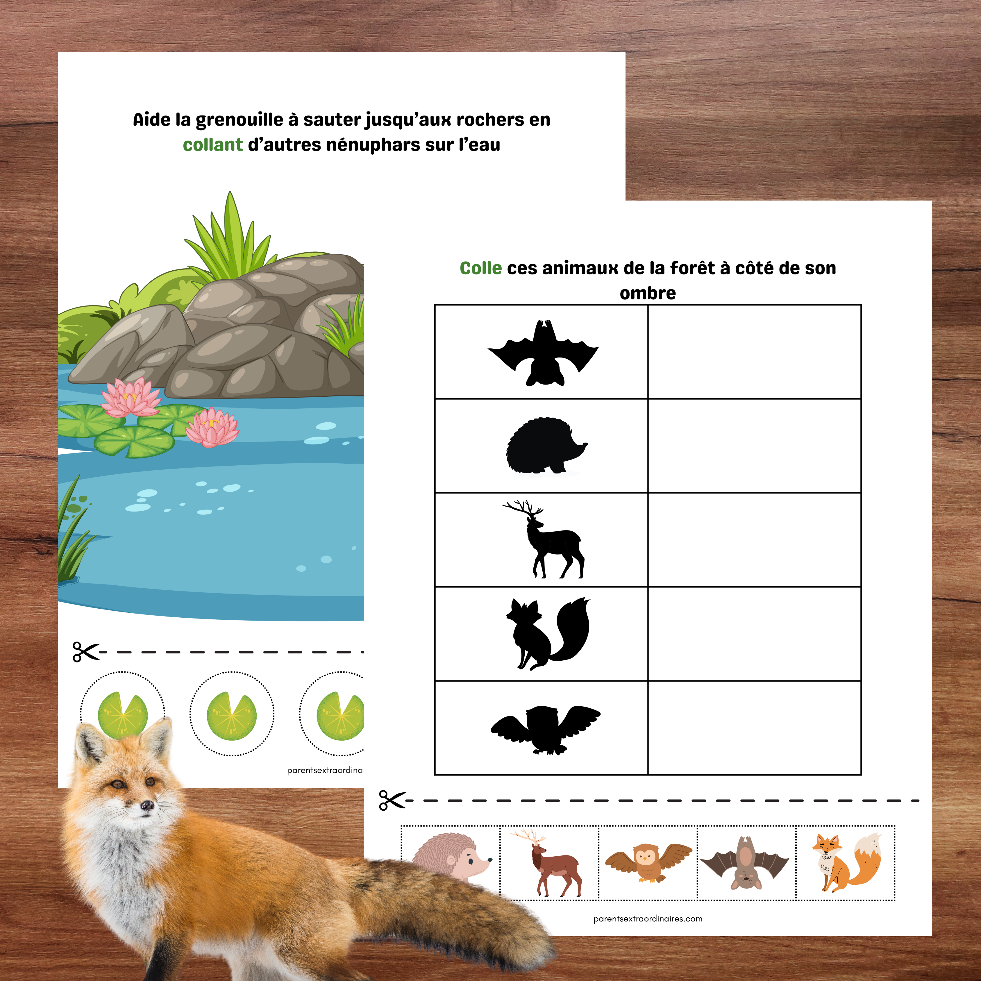 Cahier d’apprentissage avec feu de camp, tente et nature pour enfants 2 à 4 ans.
