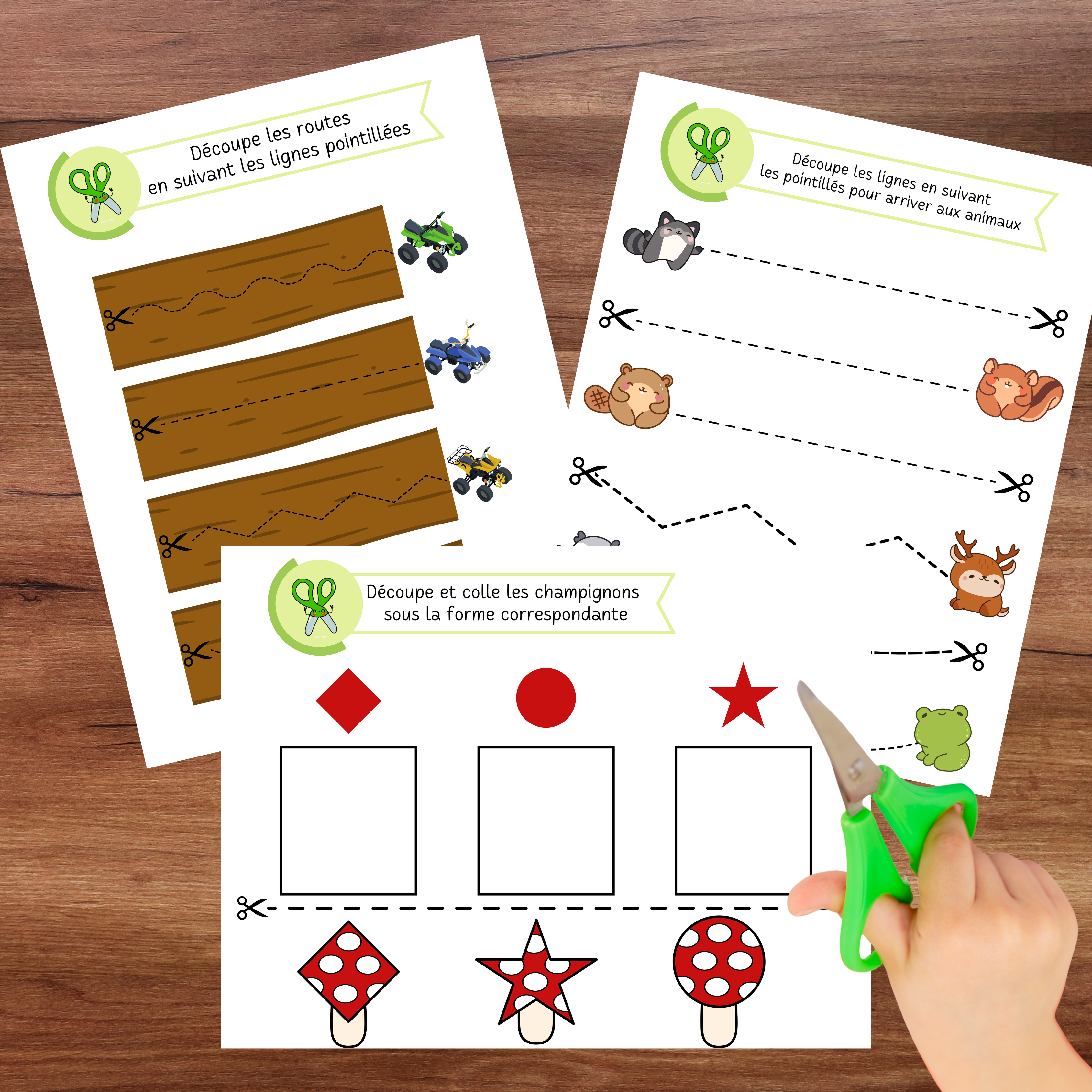 Cahier éducatif de découpage à thème nature conçu pour développer la motricité fine, la coordination œil-main et la maîtrise des ciseaux. Grâce à 50 activités variées et progressives, les enfants acquièrent de l’aisance dans leurs gestes tout en s’amusant avec des éléments de la nature.