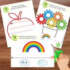 Cahier de découpage thème nature avec 50 activités progressives pour apprendre à utiliser les ciseaux. Une ressource éducative idéale pour développer la motricité fine, la coordination et la précision dès le préscolaire.