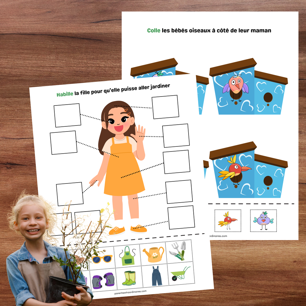 Ensemble d’activités éducatives sur le printemps à imprimer pour la garderie, la maternelle et la maison.
