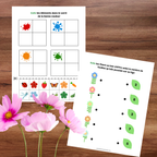 Cahier éducatif sur le thème du printemps avec activités ludiques pour développer la motricité fine, l’observation et la logique.