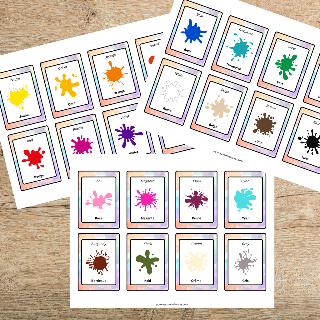Des cartes de nomenclature et de grandes affiches colorées parfaites pour créer un coin éducatif à la maison, en garderie ou en classe.