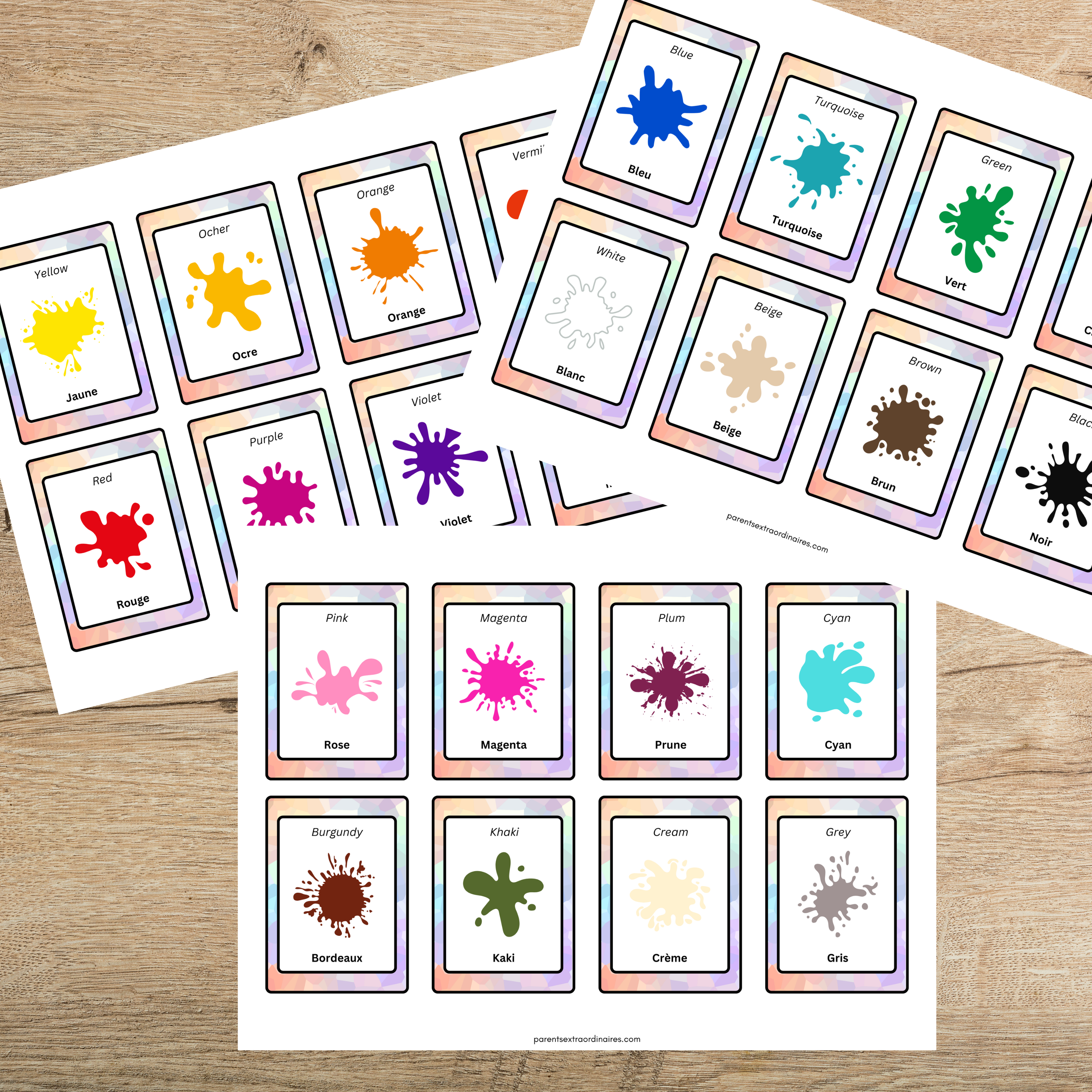 Des cartes de nomenclature et de grandes affiches colorées parfaites pour créer un coin éducatif à la maison, en garderie ou en classe.