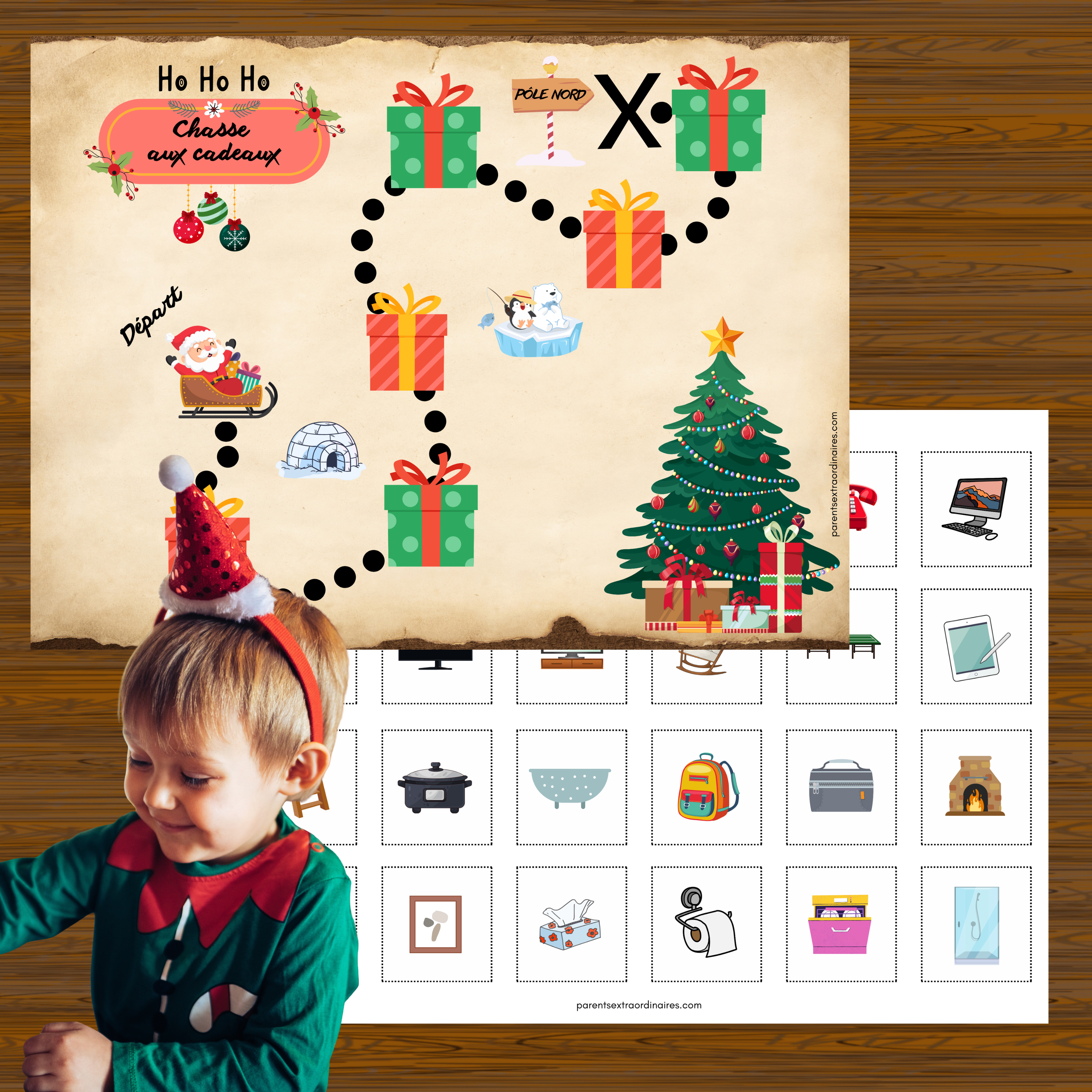 Jeu éducatif de chasses aux trésors à imprimer permettant de créer des aventures adaptées à l’âge et aux intérêts des enfants. Grâce à des cartes thématiques et de nombreux indices, les enfants développent leur logique, leur sens de l’observation, leur compréhension et leur esprit de découverte tout en s’amusant.