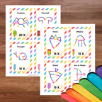 Jeu éducatif permettant de créer les lettres de l’alphabet et les chiffres avec des bâtons de popsicle.