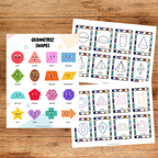 Cartes de nomenclature et affiches éducatives des formes géométriques à imprimer pour apprendre à reconnaître, nommer et différencier les formes au préscolaire et à la maternelle.