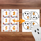 Cartes de fantômes avec nombres pour activité d’observation