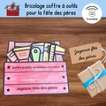 Bricolage coffre à outils fête des Pères à imprimer pour enfants, activité de découpage et assemblage.